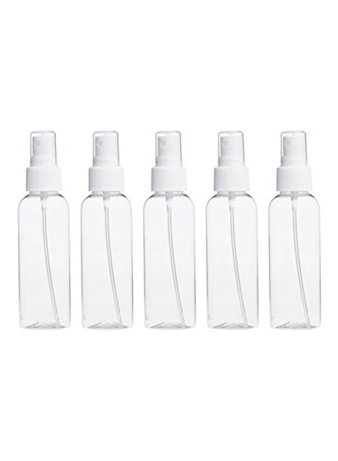 5-Piece Pump and Spray Bottle Set Clear/White