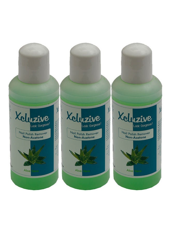 Pack of 3 Nail Polish Remover Aloevera Green
