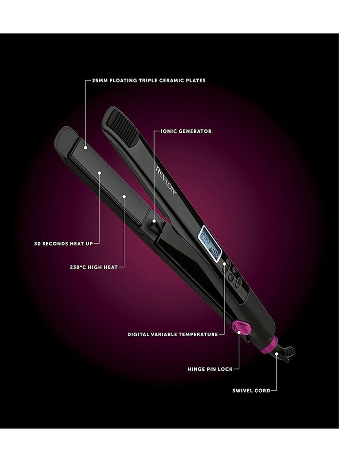 Digital Straightener, dual voltage, frizz control, 9 LCD settings. Multiple heat settings upto 230C. Black - image 4