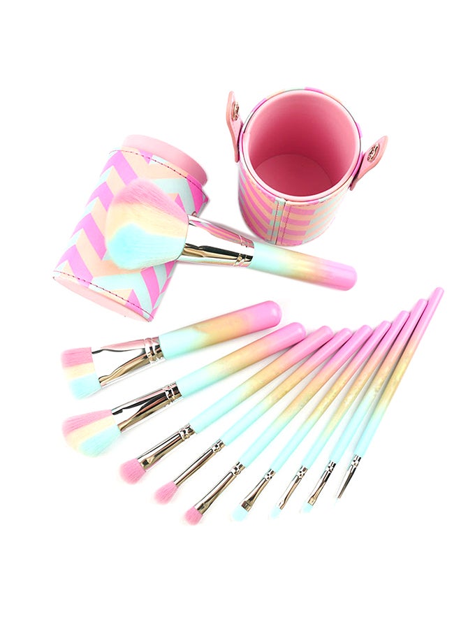 11-Piece Makeup Brush Set With Box Multicolour