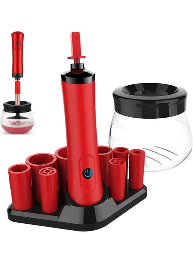 Electric Makeup Brush Cleaner and Dryer Set Red