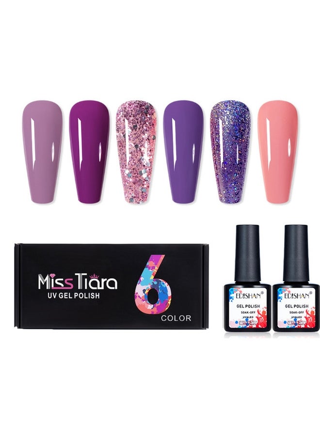 6-Piece UV And LED Nail Gel Polish Set Multicolour