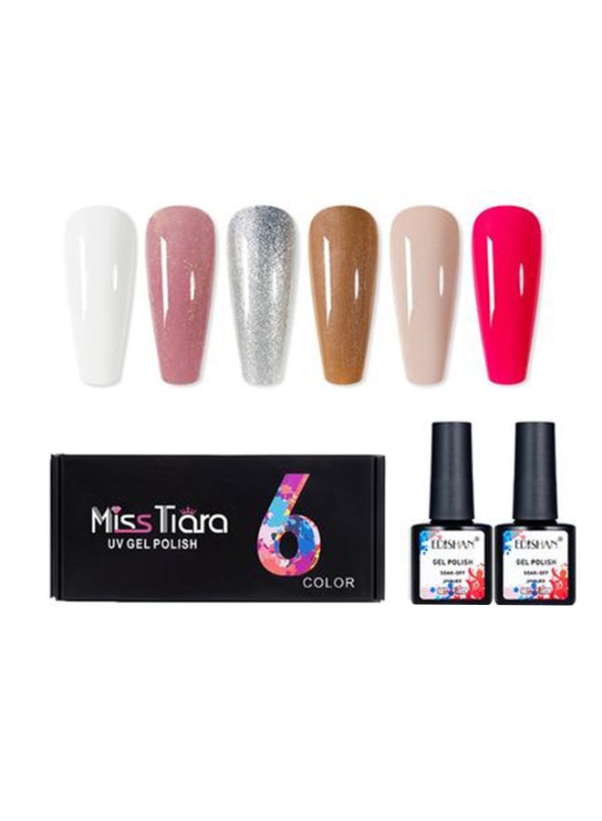 6-Piece UV And LED Nail Gel Polish Set Multicolour