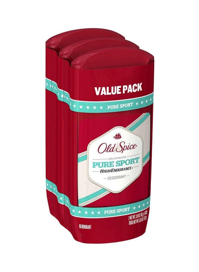 Aluminum Free Deodorant  High Endurance Pure Sport  Pack Of 3 Multicolour
