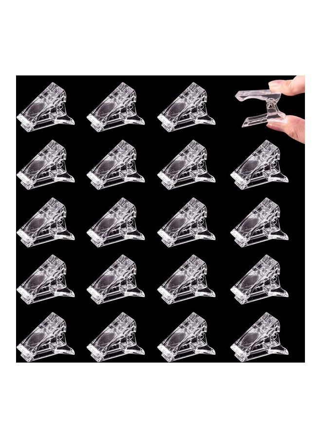 20-Piece Nail Tips Clip Clear