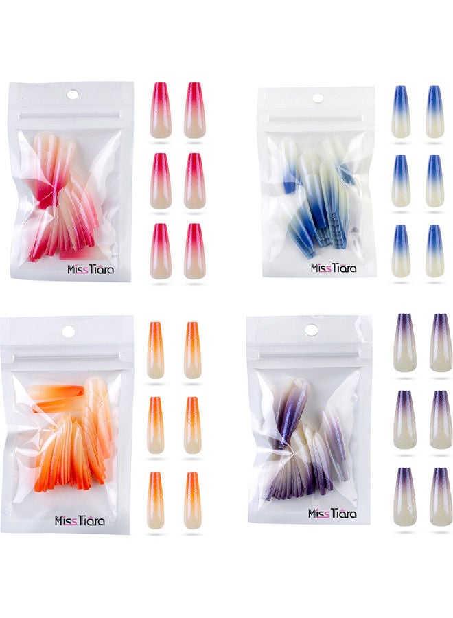 96-Piece Removable False Nails Set Multicolour