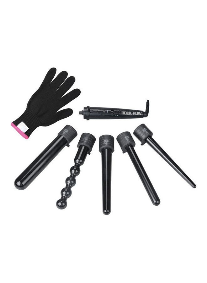 5-in-1 Luxurious Hair Curling Wand Set Black