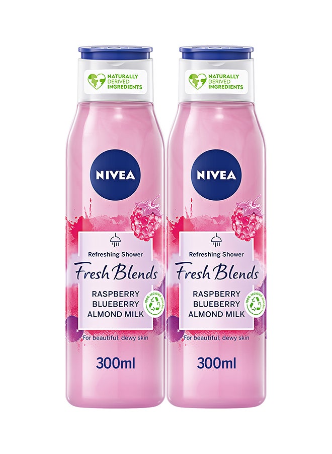 Raspberry Blueberry And Almond Milk Shower Gel Pack of 2 300ml