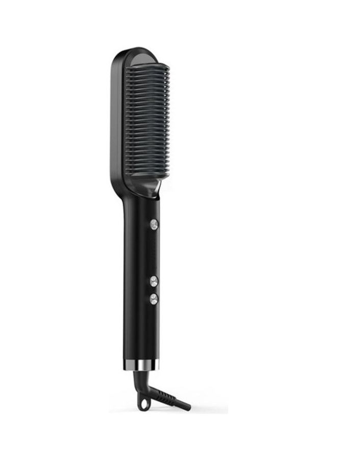 Electric Straight Hair Curler Comb Brush Black