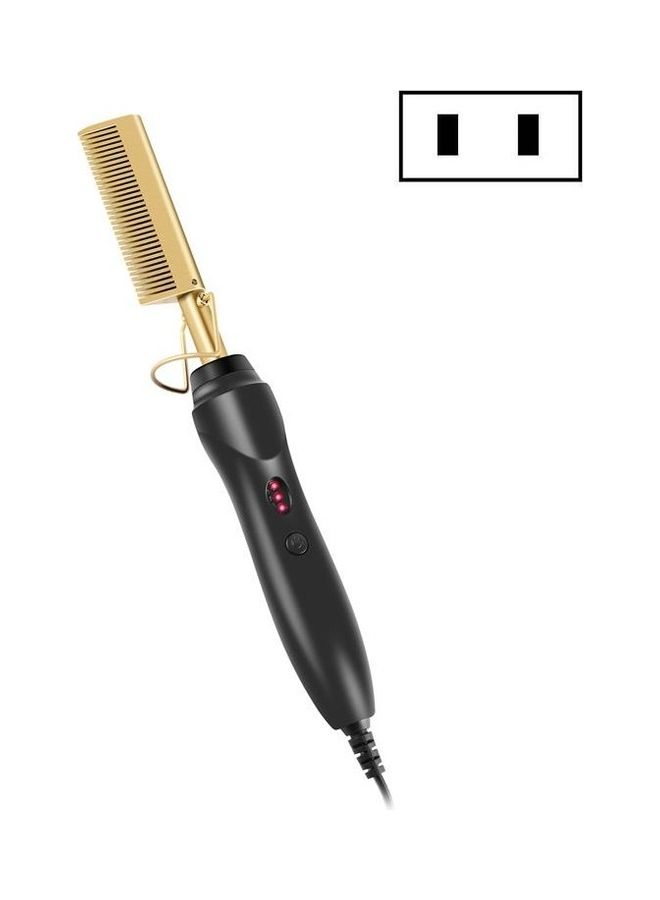 Multifunctional Curly Hair Straightening Stick Electric Comb Gold/Black