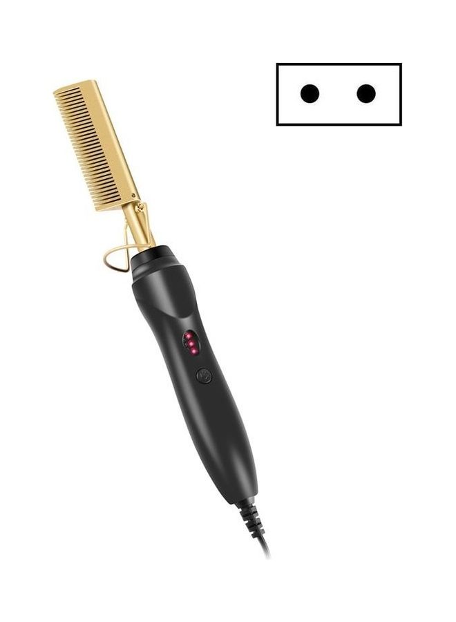 Multifunctional Curly Hair Straightening Stick Electric Comb Gold/Black