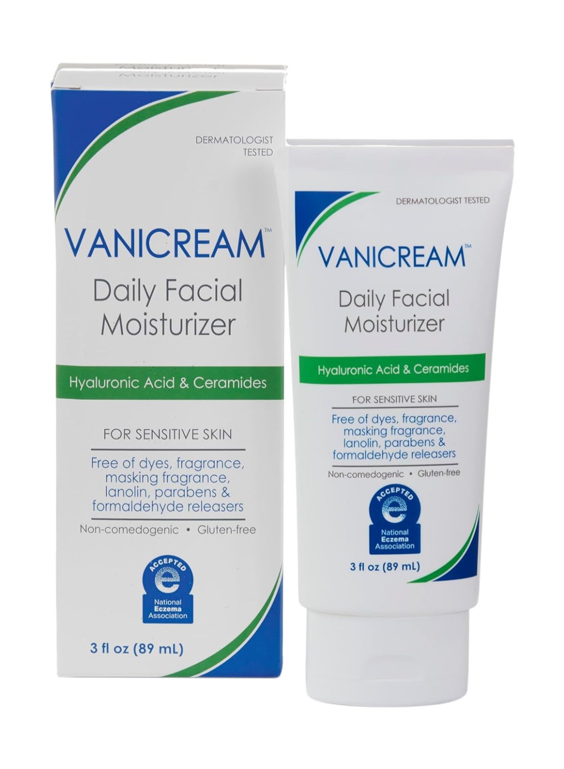 Daily Facial Moisturizer For Sensitive Skin, 3 Fl Oz Packaging May Vary White