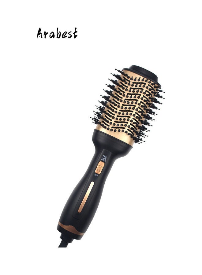 Professional 4 In 1 Hair Curler And Straightener Comb Black/Brown 34.6cm