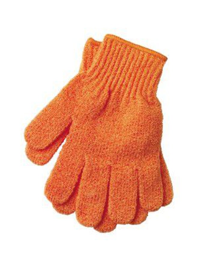 Exfoliating Bath Gloves with Loop – Deep Cleansing Body Scrub Gloves for Dead Skin Cell Removal | Use with Soap or Body Wash for Rich Lather | Reusable Burnt Orange