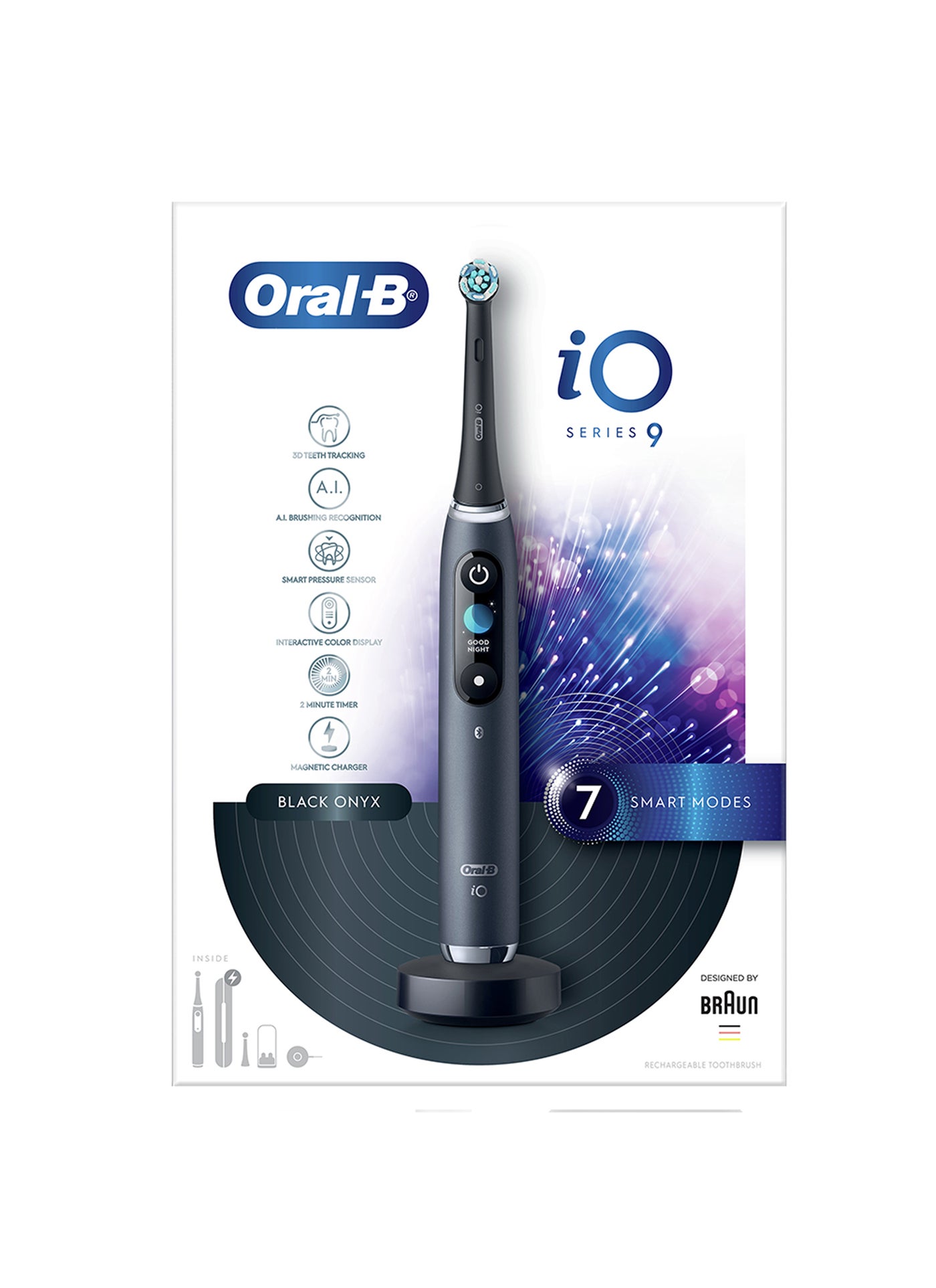 iO Series 9 Rechargeable Electric Toothbrush Set, Black Onyx, with Interactive Display Screen, Smart Pressure Sensor & Magnetic Charger, 1 Set Black - image 2