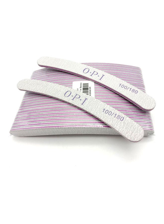 25-Piece Nail File Banana Shape 100/180 Grit White