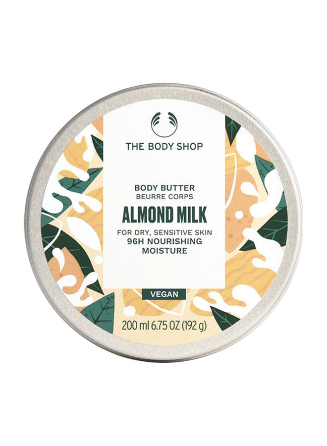 Almond Milk Body Butter – Nourishing Body Moisturiser with 96hr Hydration | Soothes, Protects & Softens Dry, Sensitive Skin | Creamy, Non-Greasy Formula with Almond Milk Extract, White 200ml