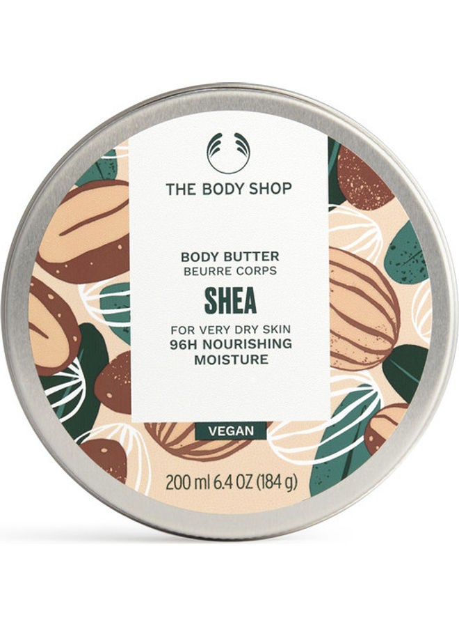Shea Body Butter – Super-Rich Creamy Body Moisturiser with Shea Butter | Deeply Nourishes, Softens & Smooths Dry Skin | Intense Hydration, Delicious Nutty Scent Beige 200ml