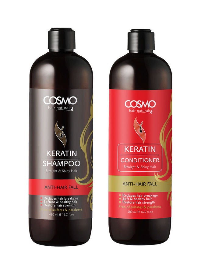 Set of Anti Hair Fall Keratin Shampoo & Conditioner 960ml