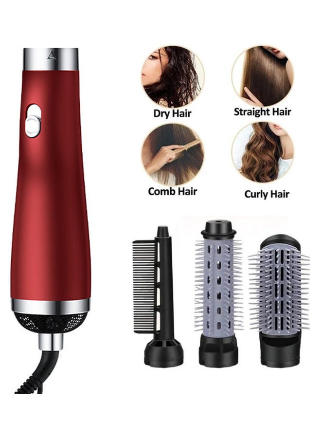 3 In 1 Hair Dryer Rotating Brush Red 22x4cm