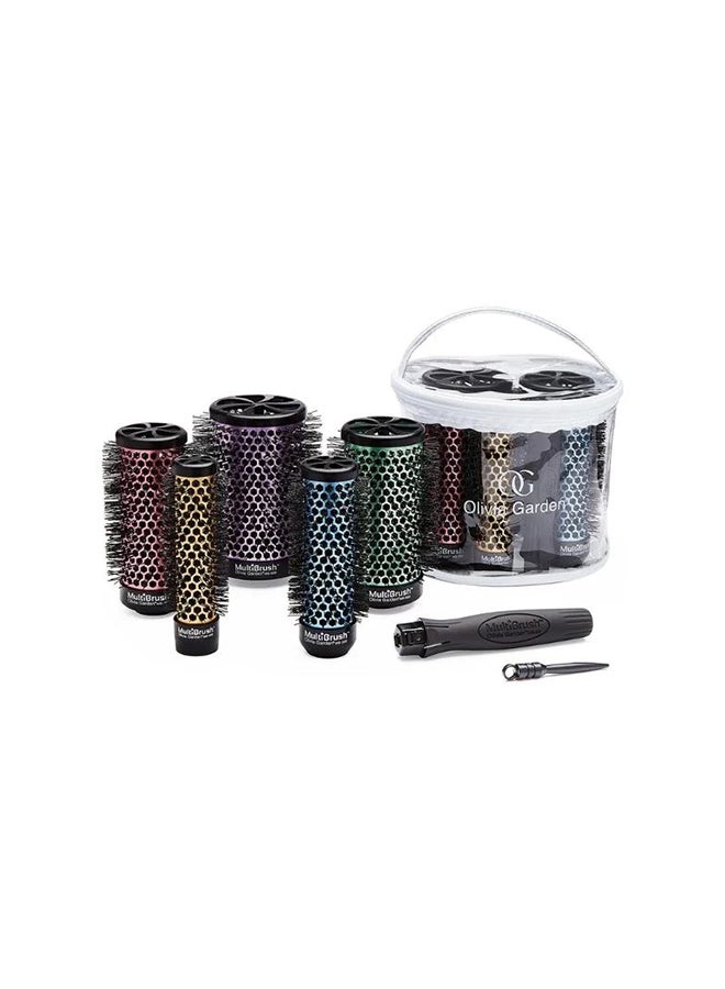6 Pcs MultiBrush Detachable Thermal Styling Hair Brush