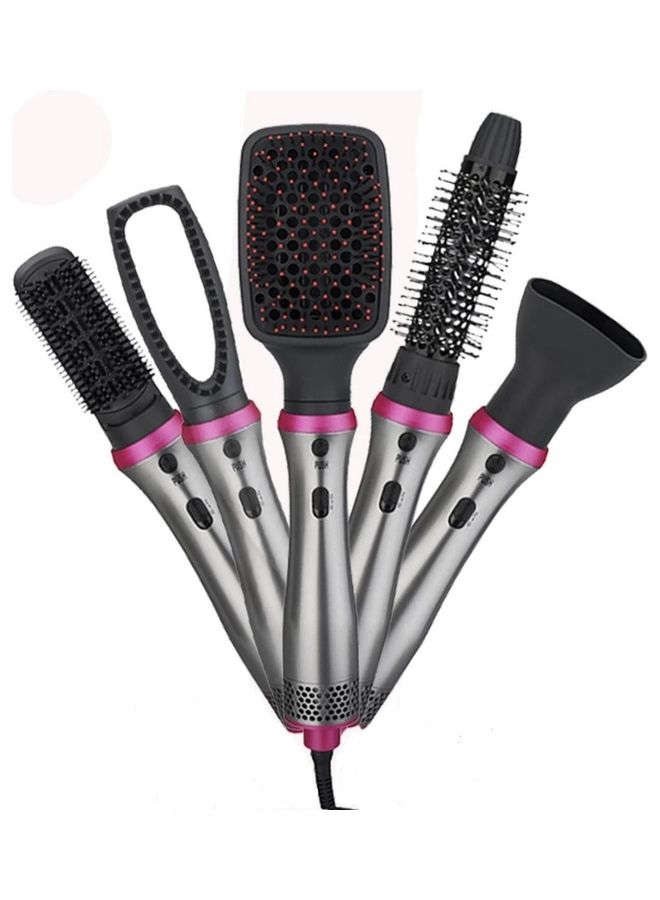 5 In 1 Hair Dryer Hot Air Brush Straightener Comb Grey 26x5x5cm