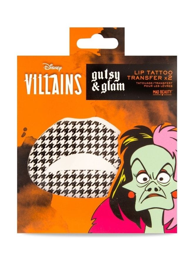 Disney Villains Gutsy And Glam Lip Tattoo Transfer x 2 Multicolour