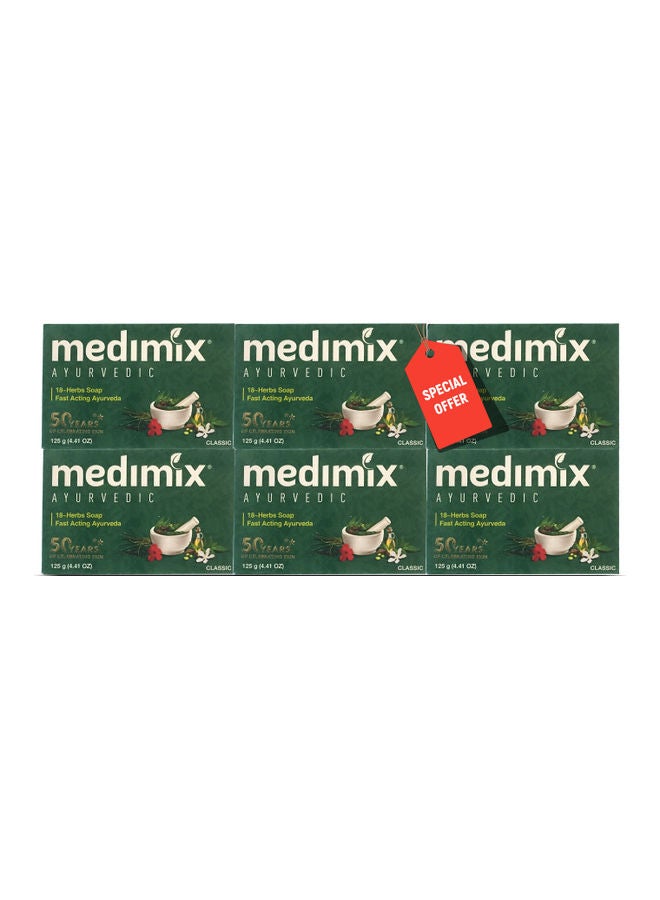 Ayurvedic Bath Soap 18 Herbs 6 X 125grams