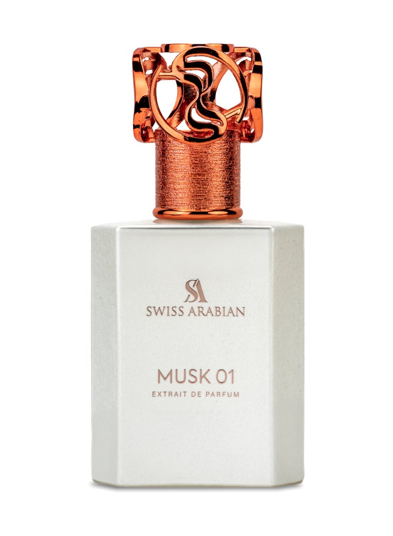 Musk 01 Extrait De Parfum Premium Quality Perfume, Unisex Fragrance, Floral, Musky, Luxurious Blend Perfume For Women And Men 50ml