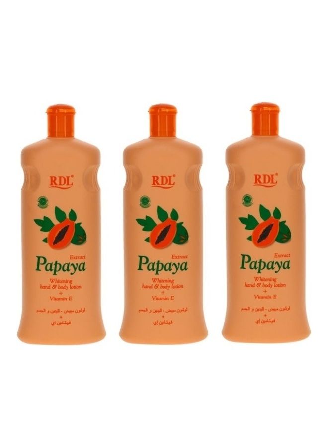 Pack Of 3 Papaya Extract Whitening Hand And Body Lotion 600ml