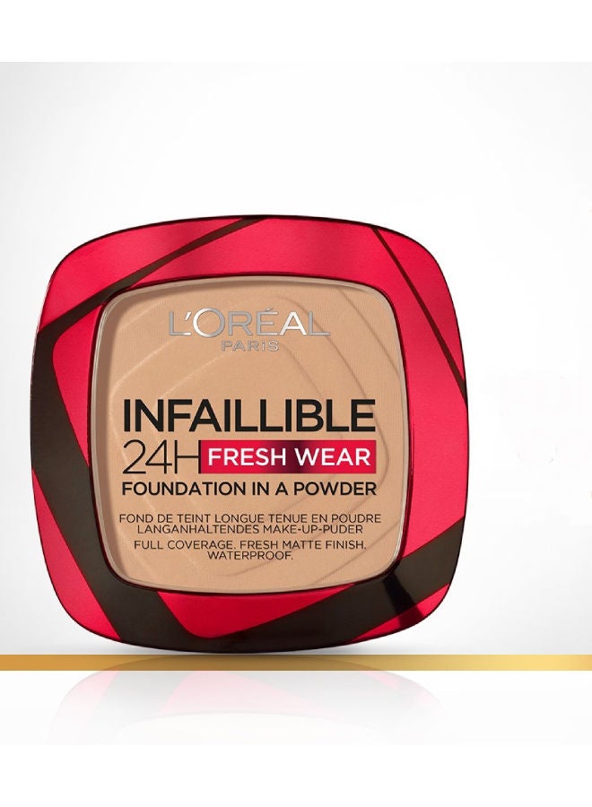 Infallible 24H Fresh Wear Foundation In A Powder – Waterproof Full Matte Coverage Transfer Proof Makeup ​​ 140 Neutral Neutre