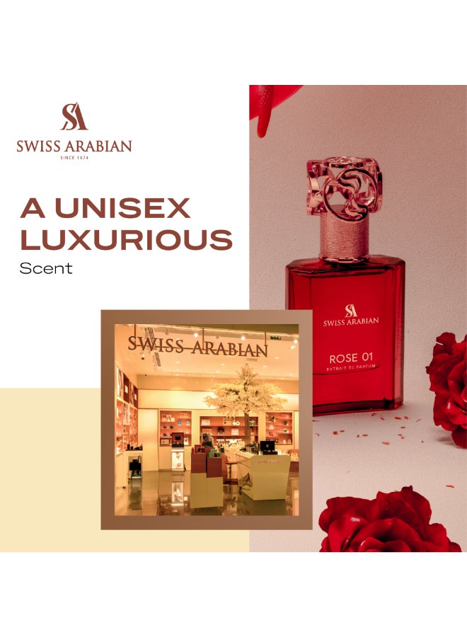 Rose 01 Extrait de Parfum, 50ml, Premium Quality Perfume, Unisex Fragrance, Rose, Floral, Fruity, Luxurious Blend Perfume for Women and Men 50ml - image 3
