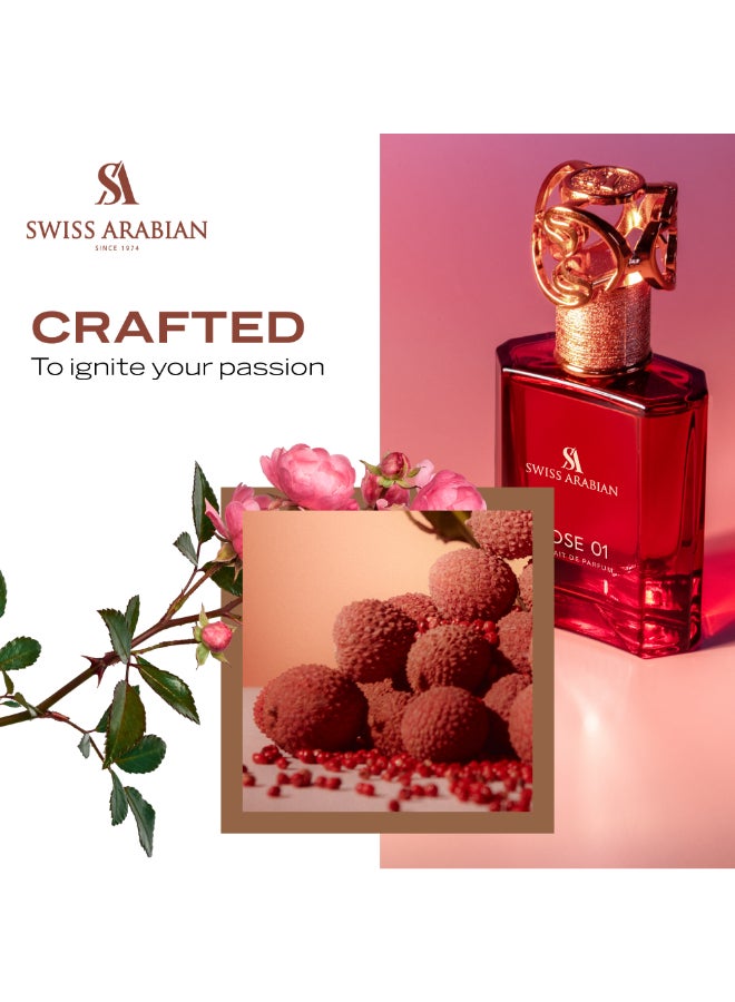 Rose 01 Extrait de Parfum, 50ml, Premium Quality Perfume, Unisex Fragrance, Rose, Floral, Fruity, Luxurious Blend Perfume for Women and Men 50ml - image 5