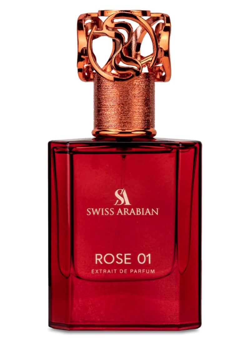 Rose 01 Extrait de Parfum, 50ml, Premium Quality Perfume, Unisex Fragrance, Rose, Floral, Fruity, Luxurious Blend Perfume for Women and Men 50ml