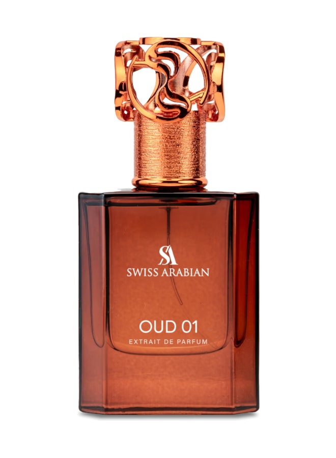 Oud 01 Extrait de Parfum, 50ml, Premium Quality Perfume, Unisex Fragrance, Floral, Oud, Luxurious Blend Perfume for Women and Men 50ml