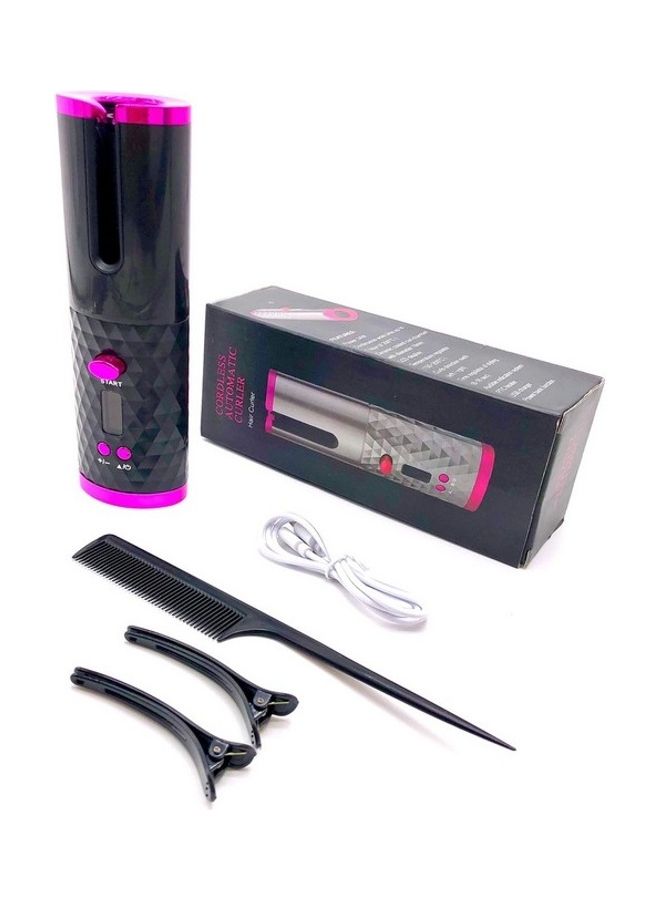 Rechargeable Automatic Hair Curler Black/Pink