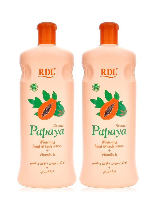 Pack Of 2 Extract Papaya Whitening Hand And Body Lotion 1200ml