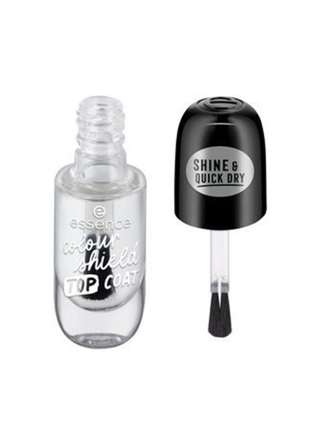 Colour Shield Top Coat 8ml | Quick Dry Formula | Protects Nails from Discoloration | Long Lasting High Gloss Gel Finish | Vegan Clean Beauty Nail Care | 8 ml (Pack of 1) Clear - image 2