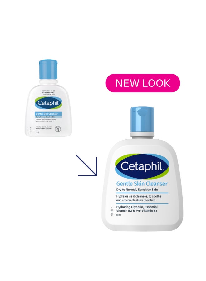 Gentle Skin Cleanser, For Dry to Normal, Sensitive Skin, Face And Body Wash, For Men And Women, With Niacinamide And Glycerin, Unscented, Soap Free And Non Foaming, For Men And Women 118ml - image 2