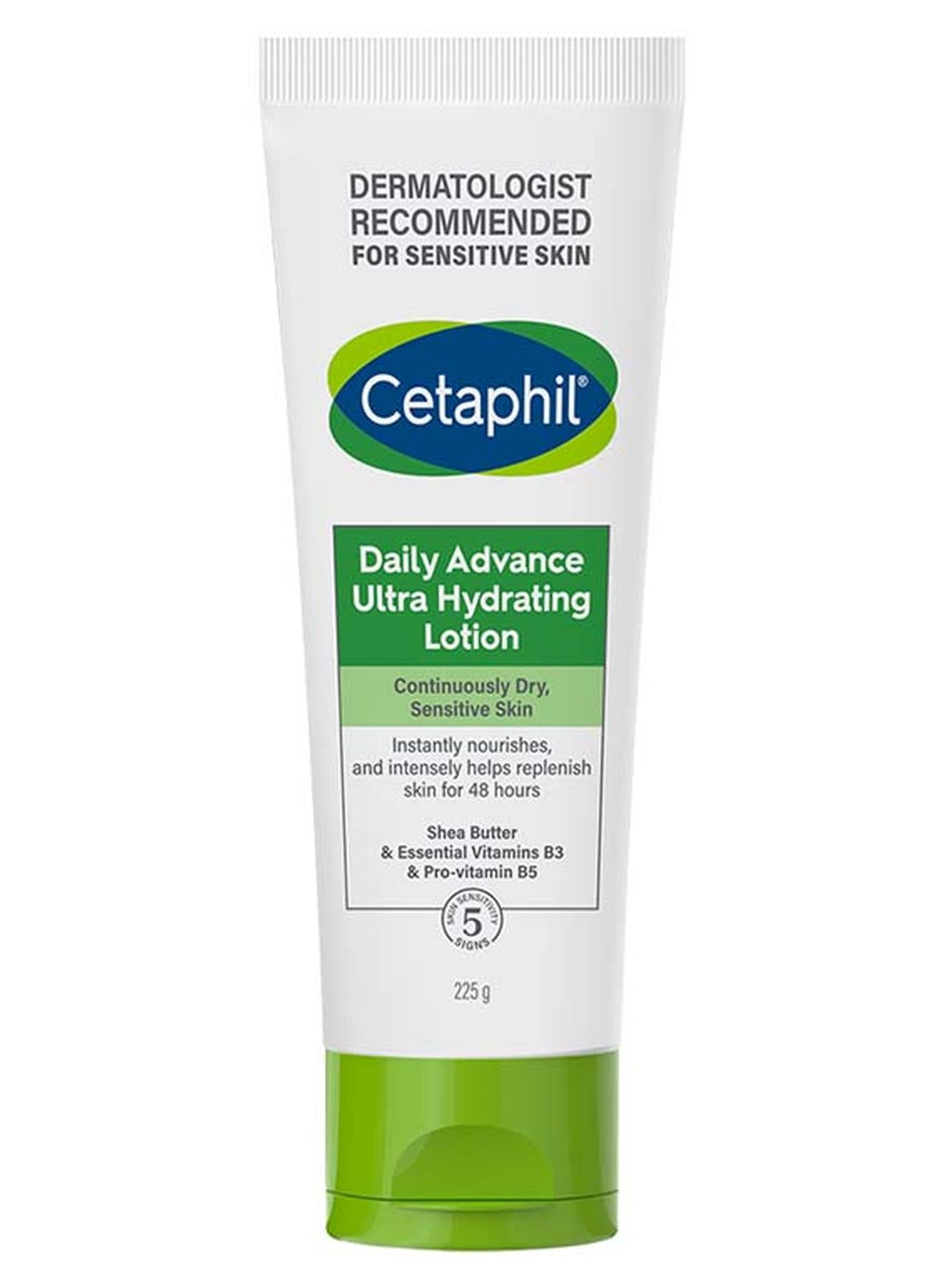 Daily Advance Ultra Hydrating Lotion, For Dry And Sensitive Skin, Face And Body Moisturizer For Men And Women, With Shea Butter And Pro Vitamin B5, Unscented 225grams