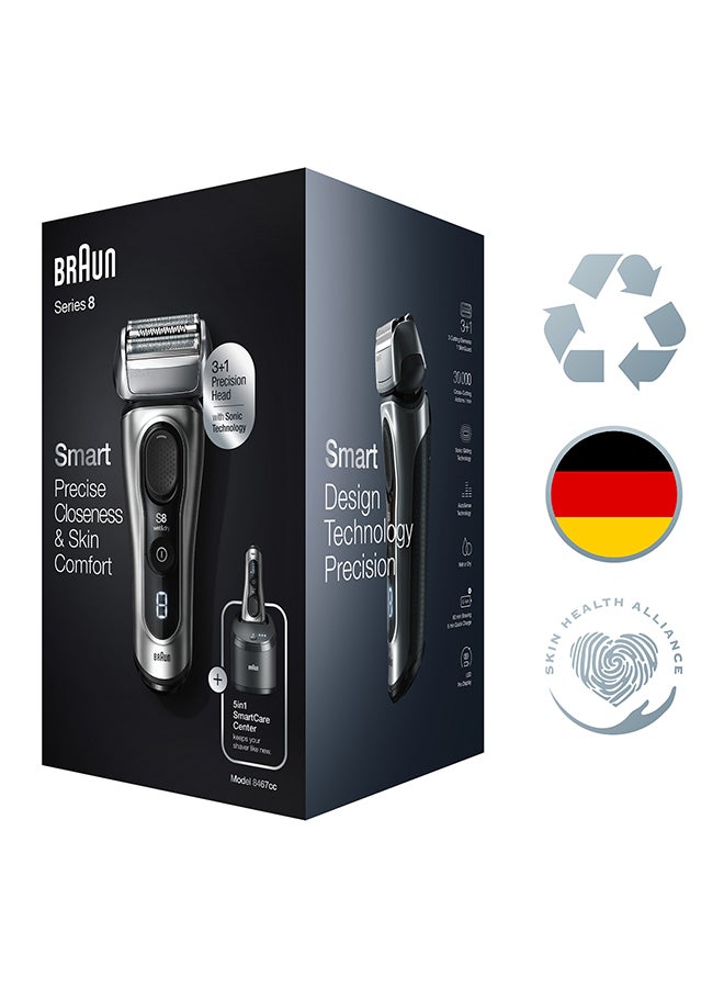 Series 8  Wet & Dry Shaver With 5-In-1 Smartcare Center And Travel Case 8467CC Silver 25.4 x 15.7 x 16.1cm - image 2