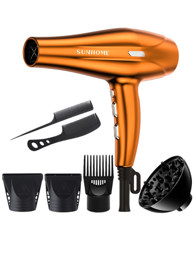 7-Piece Professional Hair Dryer Set ,2200W Rose Gold
