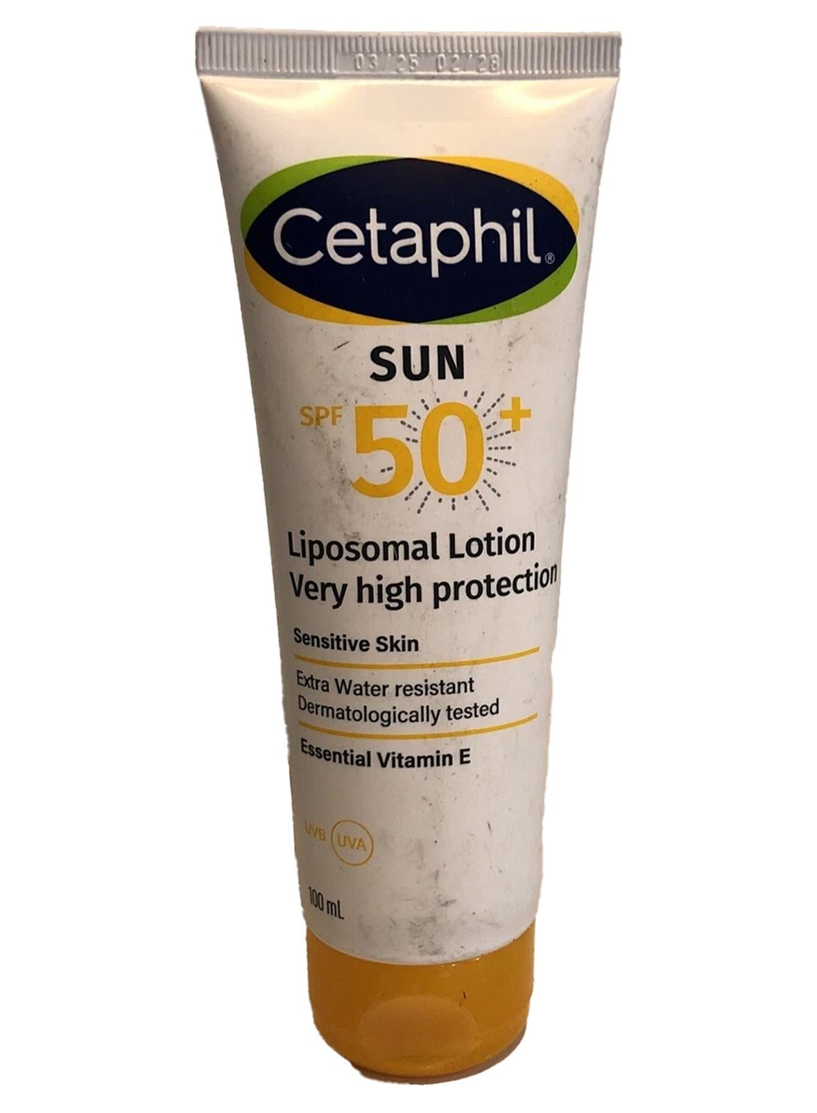 Sun Liposomal Lotion Spf 50+, Face And Body Moisturizer Sunscreen For Sensitive Skin, Very High Protection And Extra Water Resistant, Contains Essential Vitamin E And Aloe Vera, Unscented White White 100ml