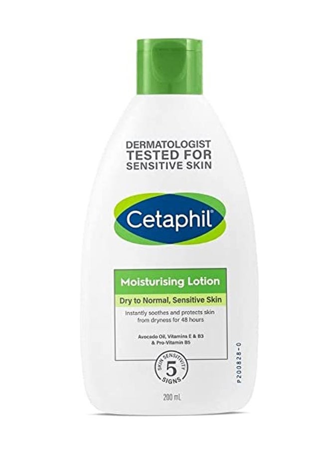 Moisturizing Lotion, For Dry to Normal Sensitive Skin, Face And Body Moisturizer For Men And Women, With Avocado oil And Vitamin E & B3 and Pro Vitamin B5, Unscented 200ml