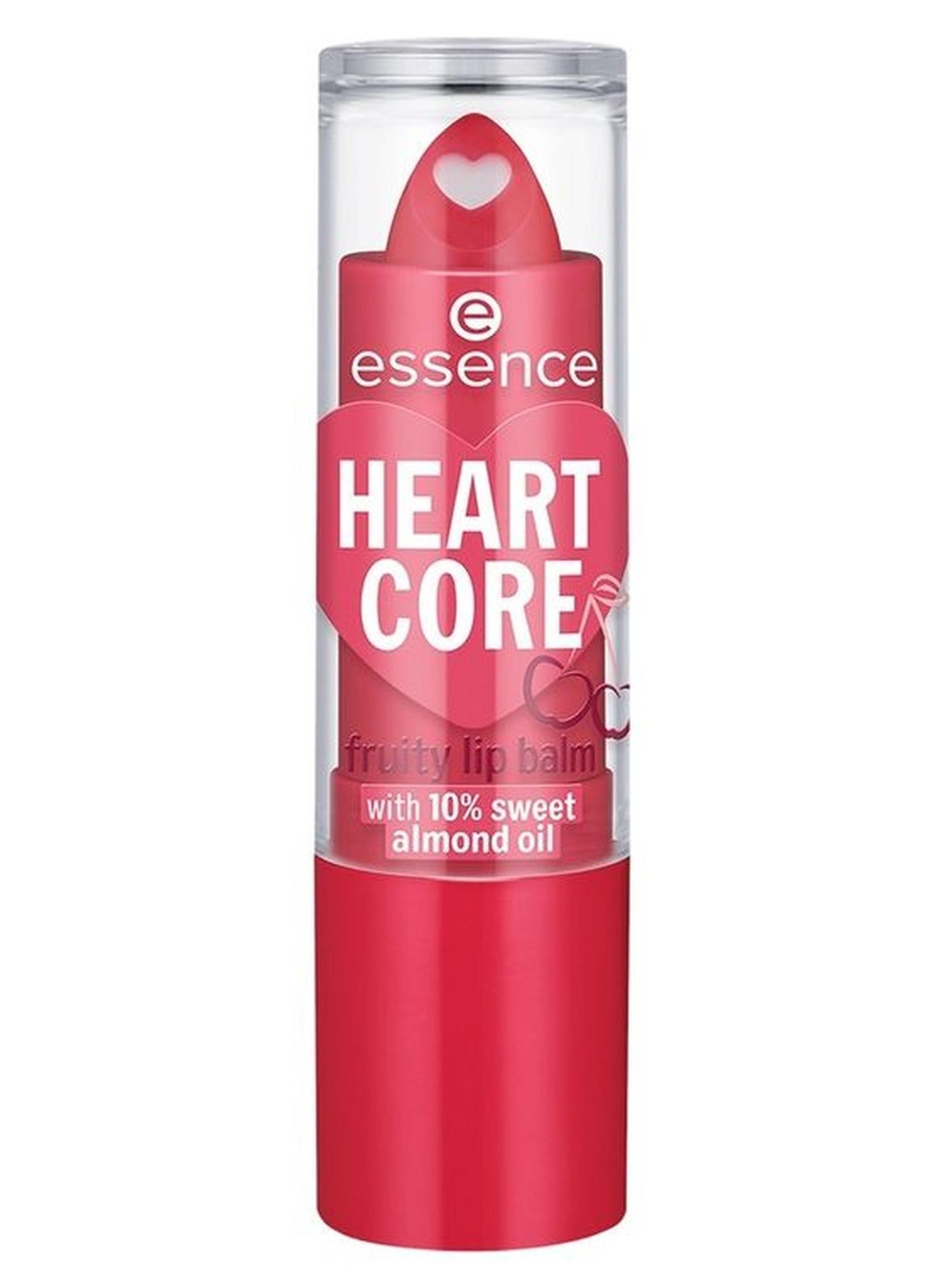 HEART CORE Fruity Lip Balm | 01 Crazy Cherry | Nourishing & Hydrating Lip Care with 10% Sweet Almond Oil | Moisturizing Tinted Lip Balm | Paraben-Free | Vegan & Cruelty-Free | 3g (Pack of 1) Crazy Cherry