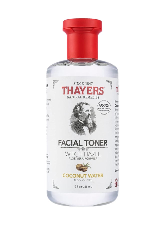 Alcohol Free Coconut Water Witch Hazel Facial Toner Clear 355ml
