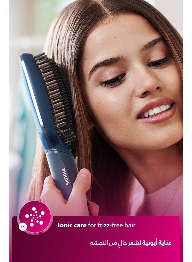 Heated straightening brush BHH885/03 | Naturally straight hair in 5 minutes|Ionic Care|Argan Oil infused Ceramic Coating|3 Temperature modes|Triple bristle detangles & protect the scalp Multicolour - image 4