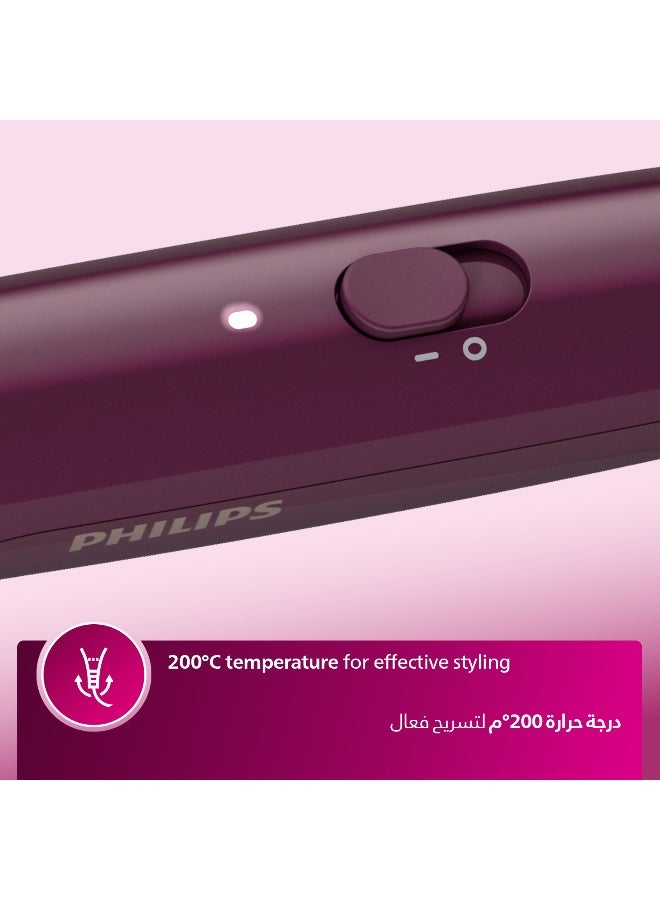 Heated straightening brush BHH730/03|Naturally straight hair in 5 minutes|  Keratin infused ceramic coating|1 temperature mode| Triple bristle detangles and  protect the scalp Black - image 2