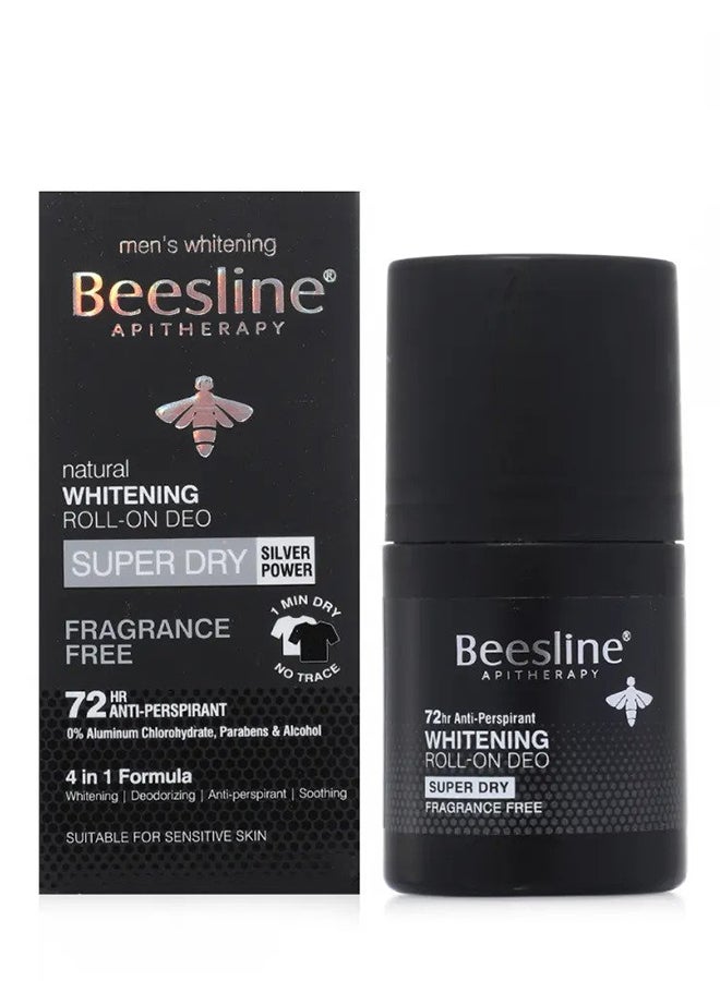 Whitening Roll-On Deodorant Super Dry Fragrance Free for Men 50ml