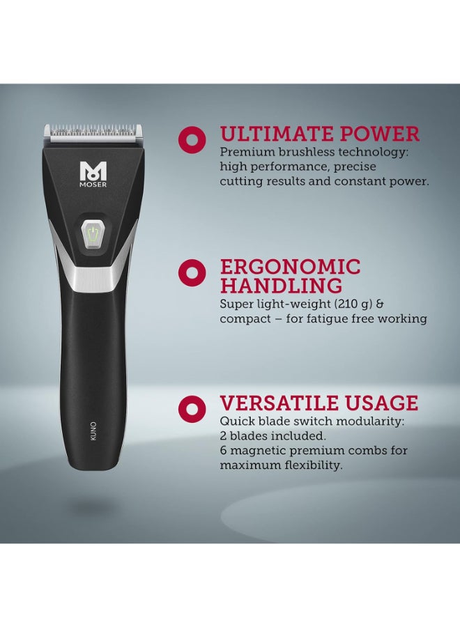 Kuno Professional Premium Cord/Cordless Clipper, Long-Life Brushless Motor, Durable Li-Ion Battery, Easily Removable Blade, Black, 1887-0150 Black - image 5